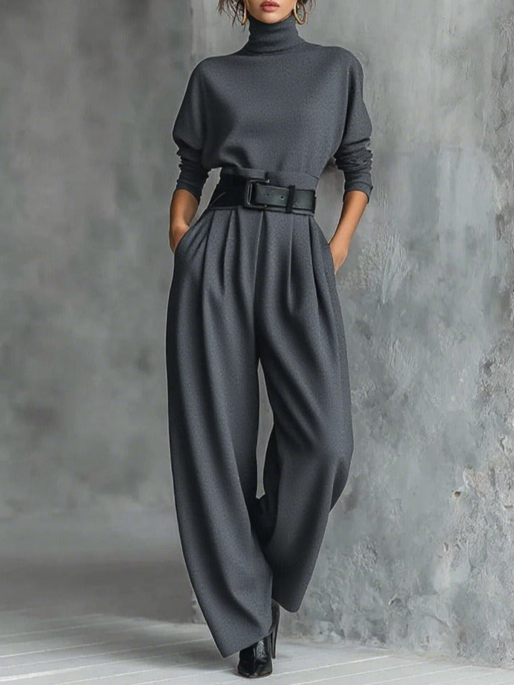 Jessica Elegant Top &amp;amp; Straight-Leg Trousers Set Trousers