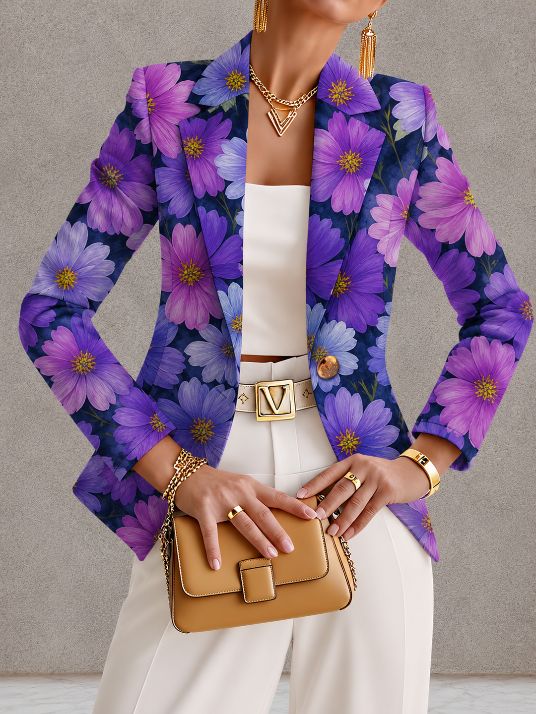 Brooklyn - Women's Purple Floral Blazer
