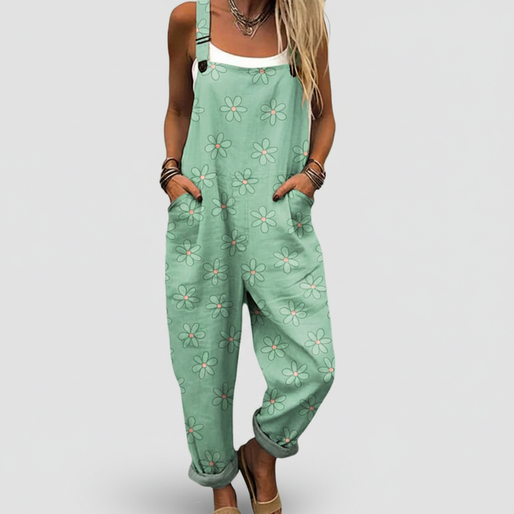 Penelope – Flowing Mint Floral Jumpsuit