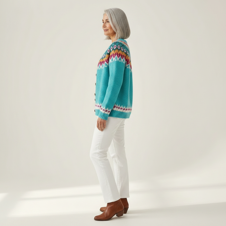 Angelica - Norwegian Pattern Cardigan - View 2