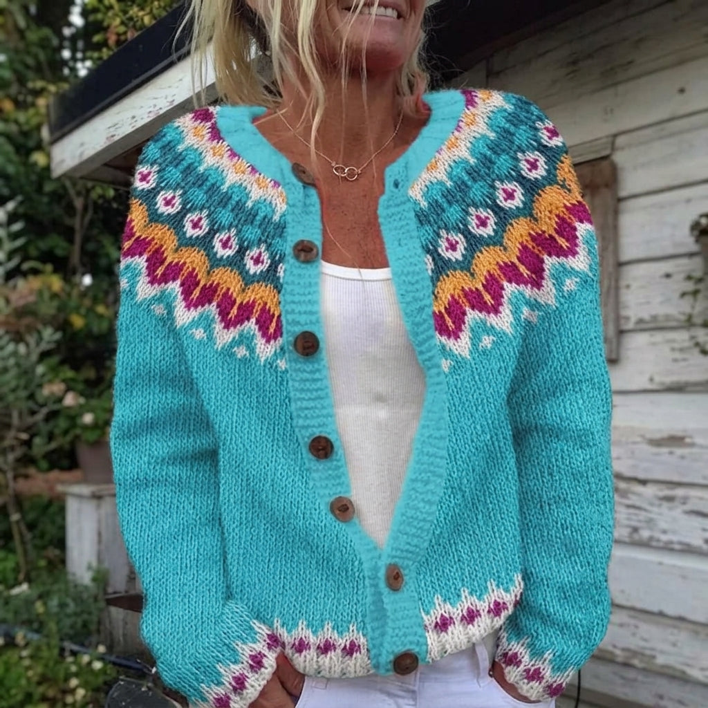 Angelica - Norwegian Pattern Cardigan - Product Photo
