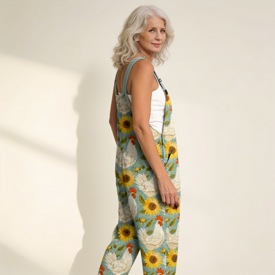 Edith - Sunflower &amp; Rooster Jumpsuit