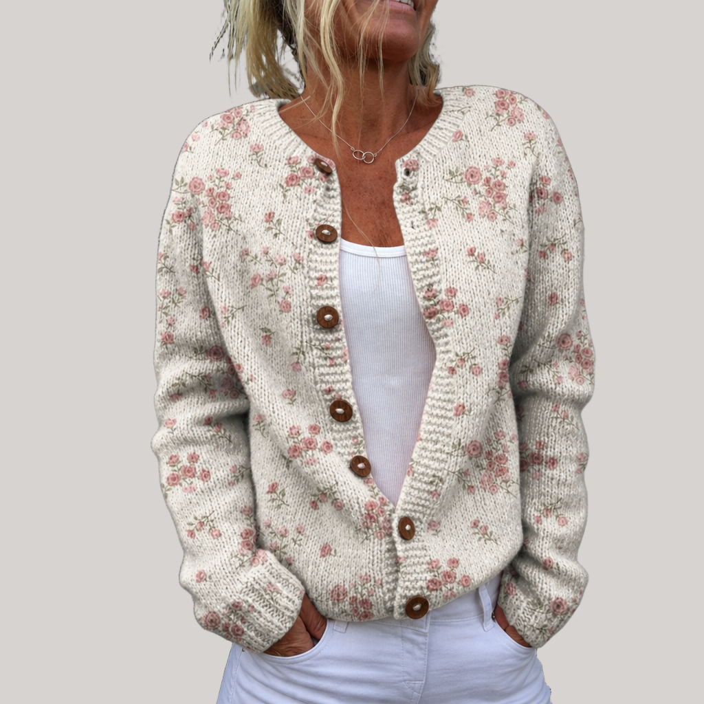 Paige - Vintage Floral Knit Cardigan
