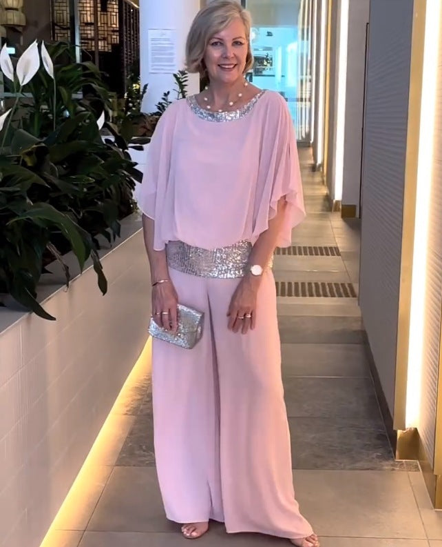 Nessa Classy Elegant Set Wide-Leg Trousers