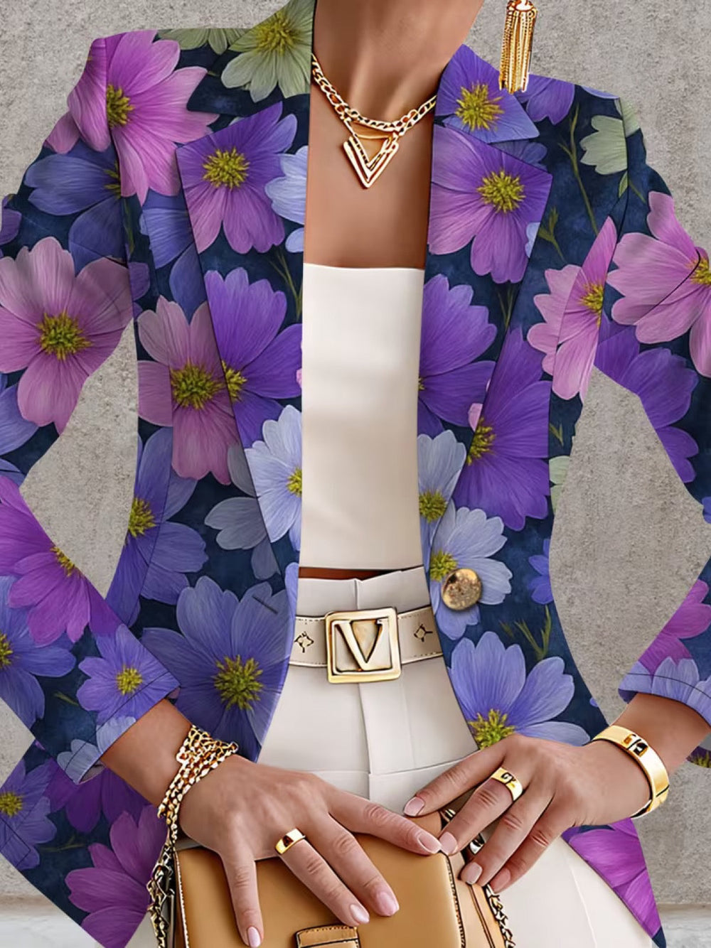 Brooklyn - Women's Purple Floral Blazer