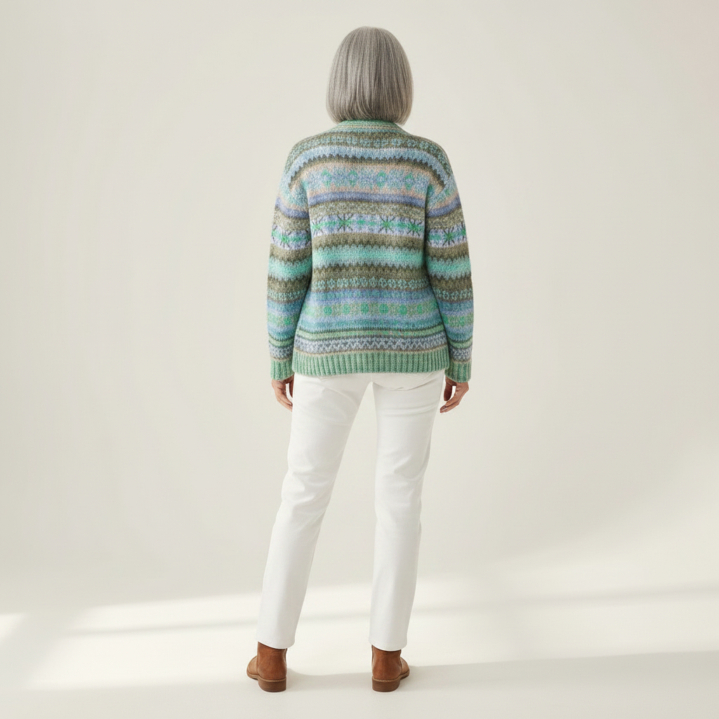 Bettina - Nordic Pastel Print Cardigan - View 3