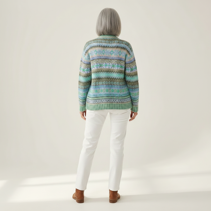 Bettina - Nordic Pastel Print Cardigan - View 3