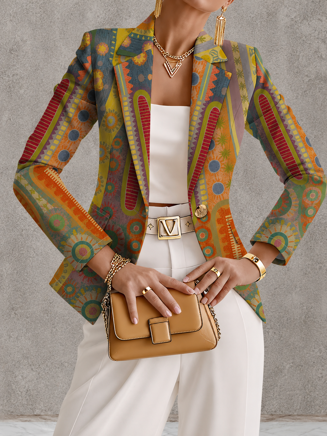 Charlotte - Women's Medallion Print Blazer