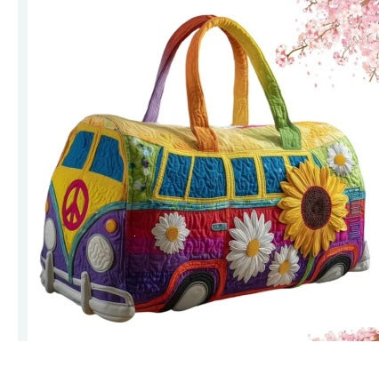Sunflowvana - Quilted Travel Duffle Bag
