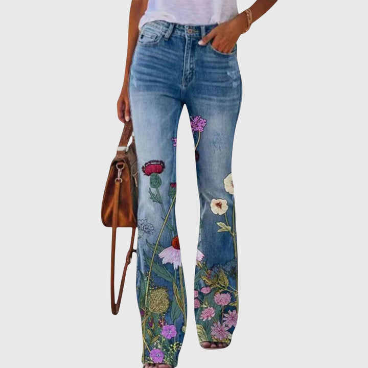 Women Trousers with Flowers Trousers