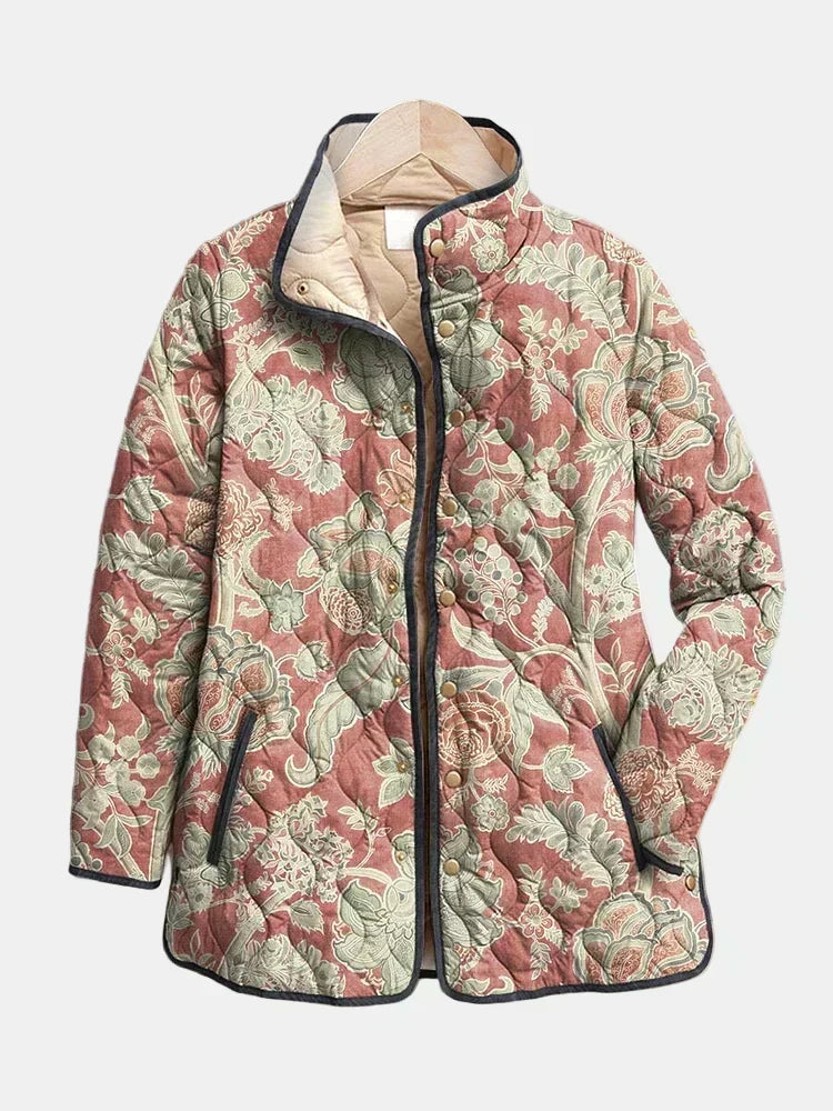 Grace - Vintage Floral Casual Quilted Jacket