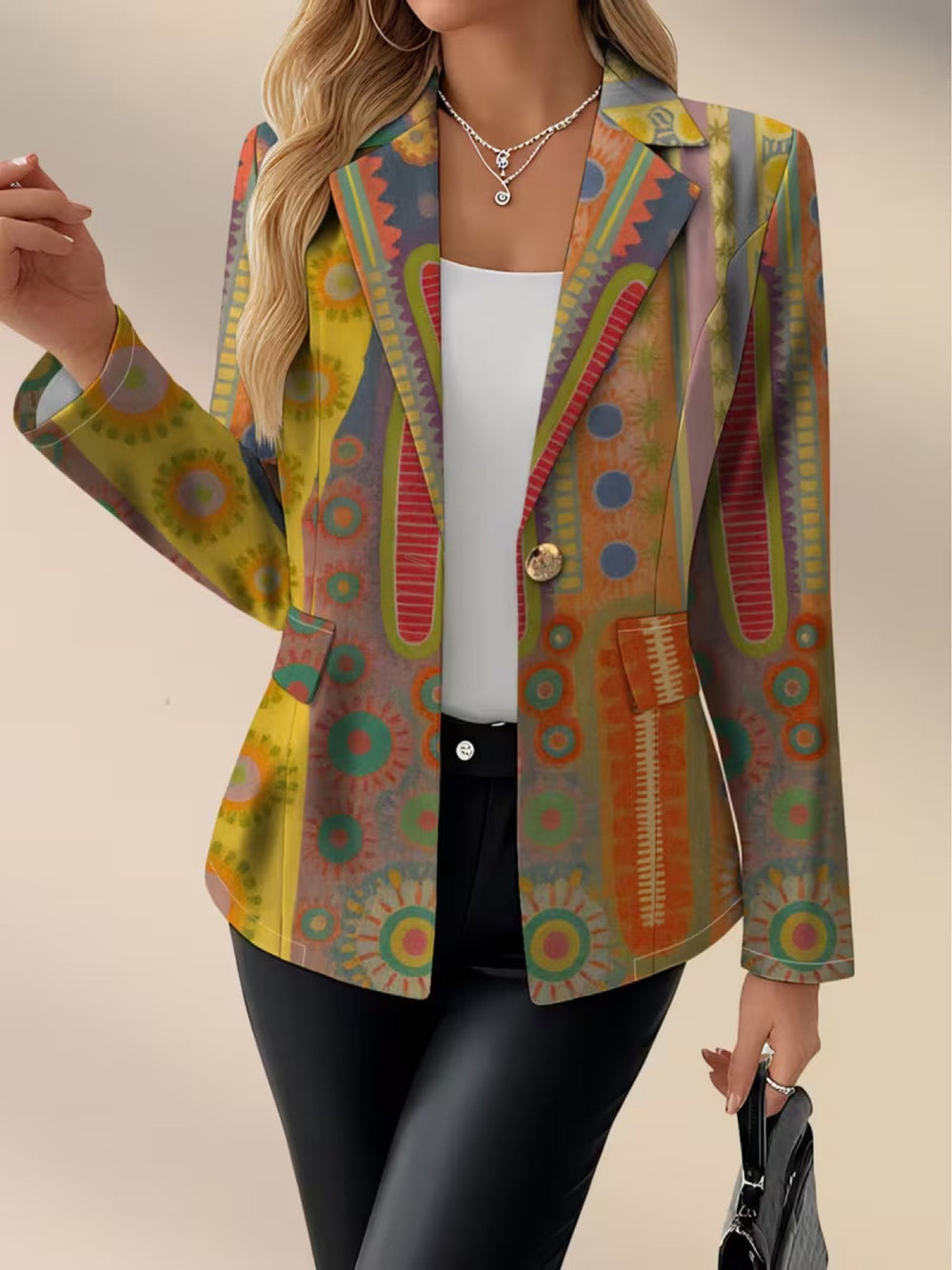 Charlotte - Women's Medallion Print Blazer