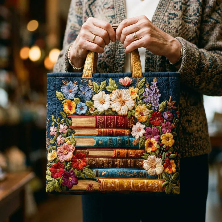 Floral Books Handmade Bag