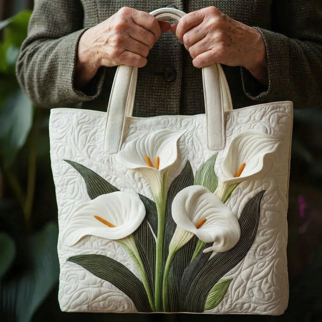 White Calla Lilies Handmade Bag