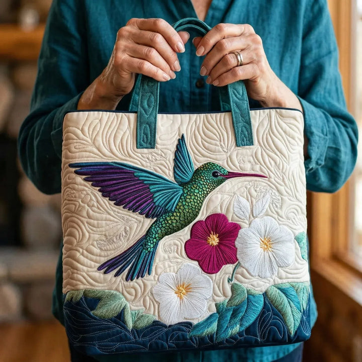 Hummingbird &amp; Flower Handmade Bag