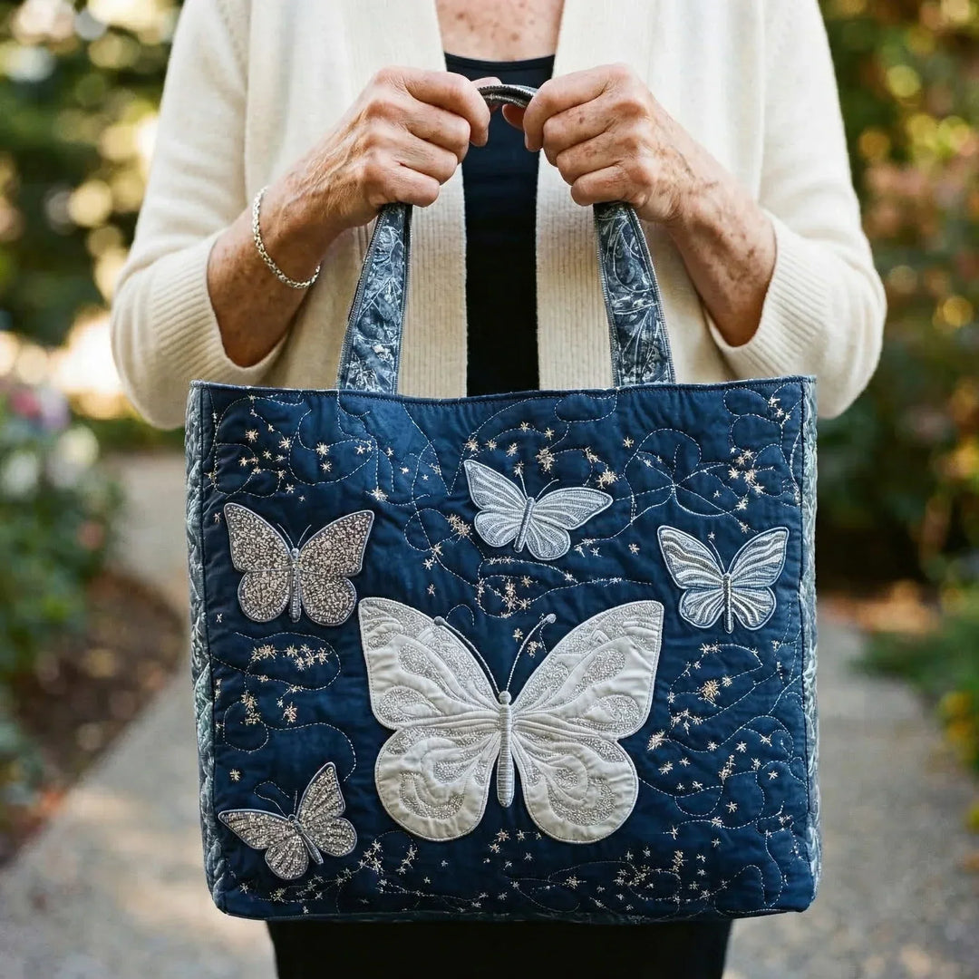 Silver Butterfly Handmade Bag
