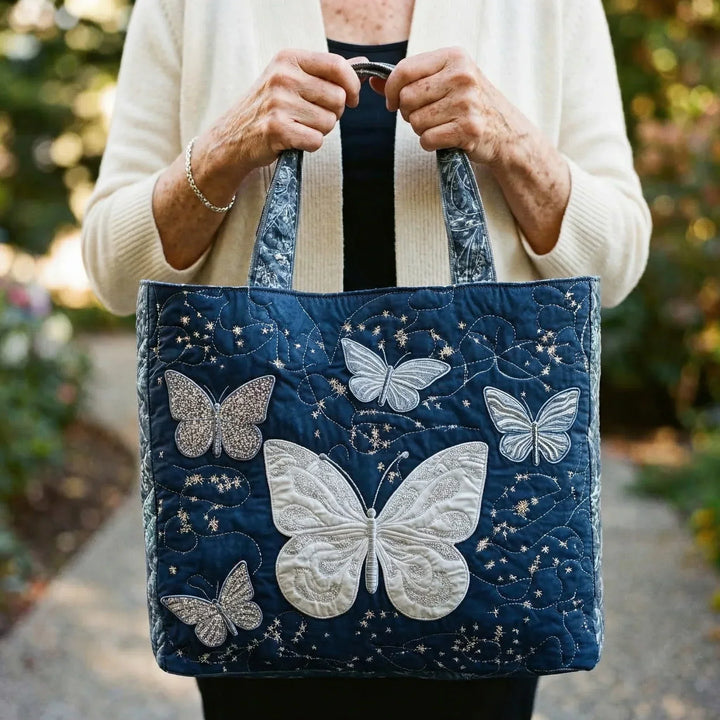 Silver Butterfly Handmade Bag