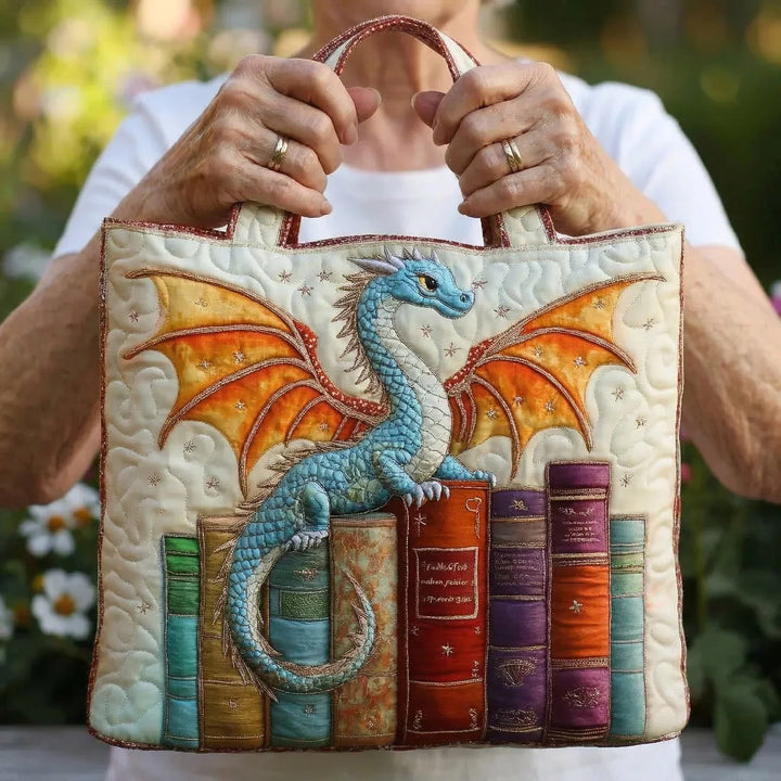Dragon Guardian of Books Handmade Bag