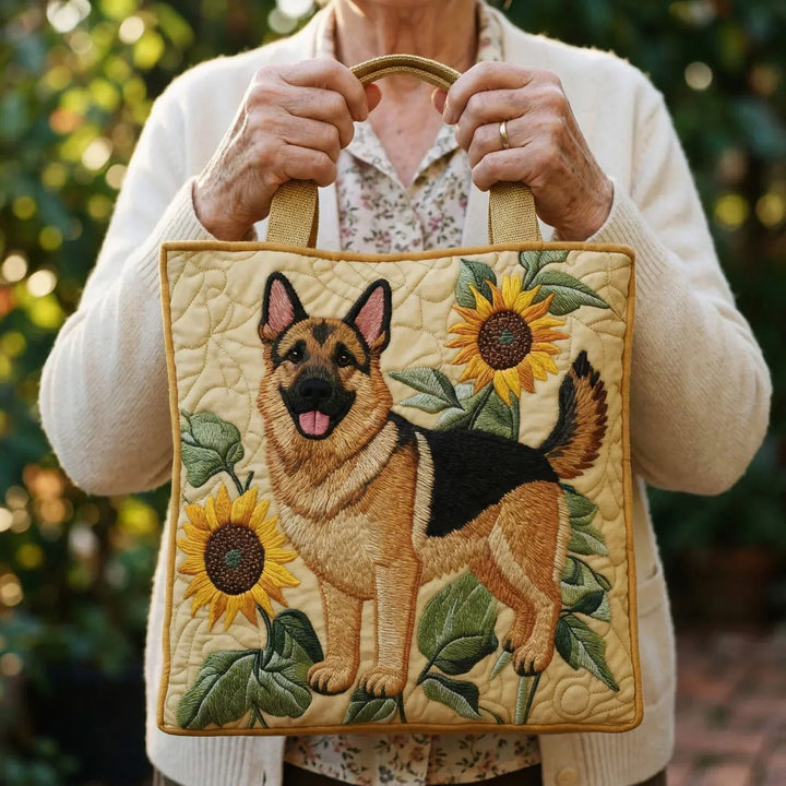 Floral German Shepherd Handmade Bag