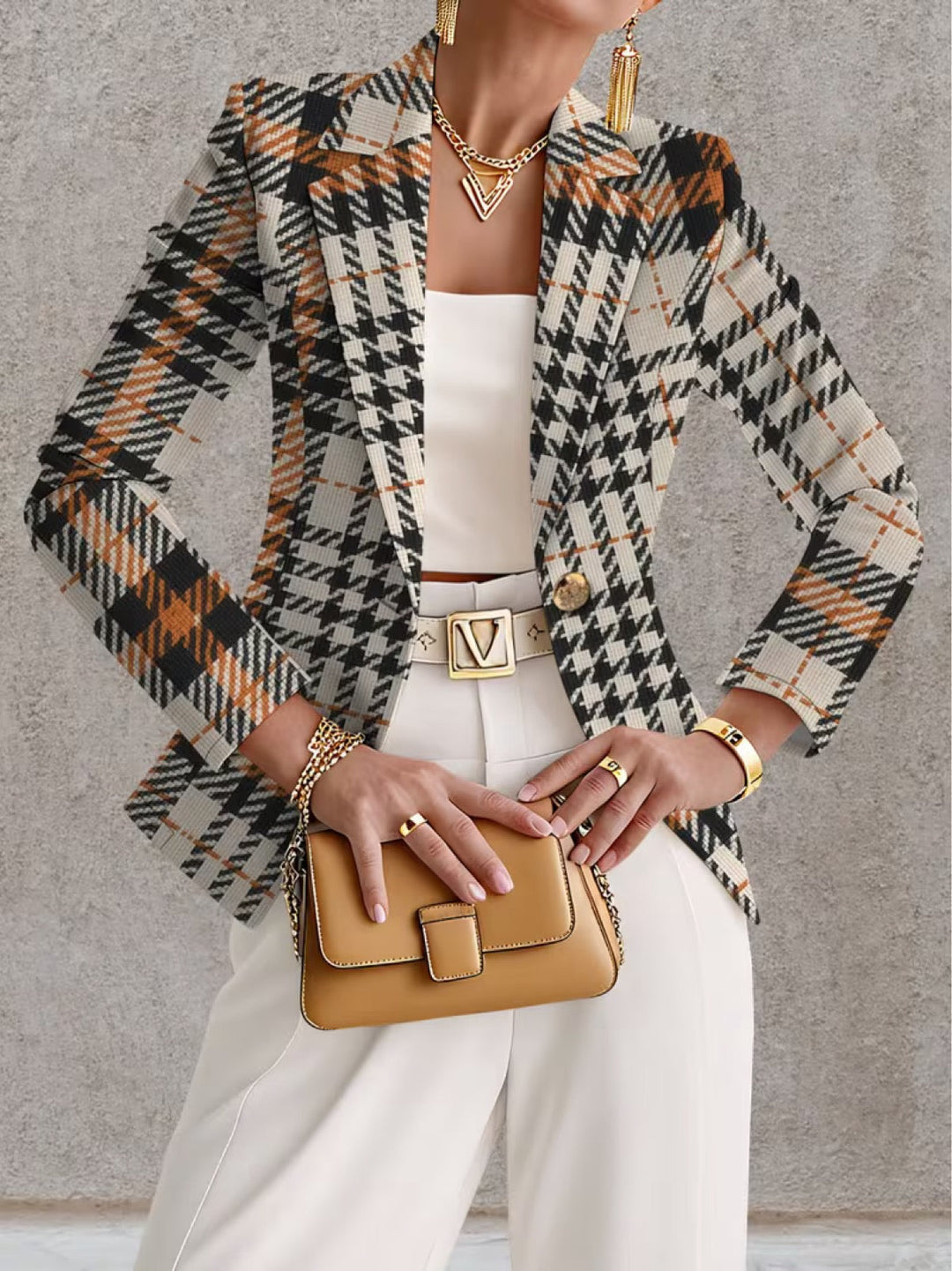 Madison - Women's Houndstooth Blazer