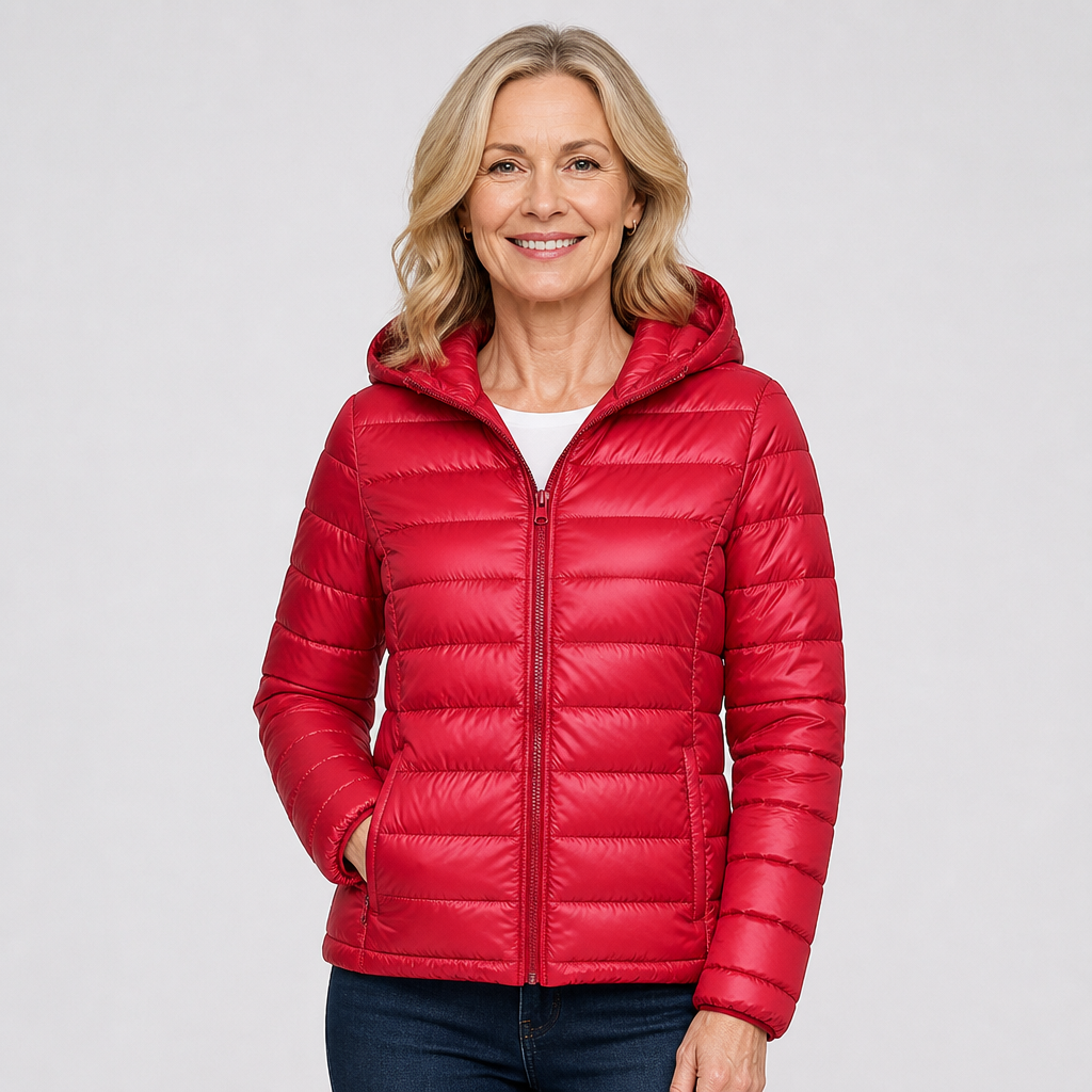 Wendy - Red Hooded Puffer Jacket