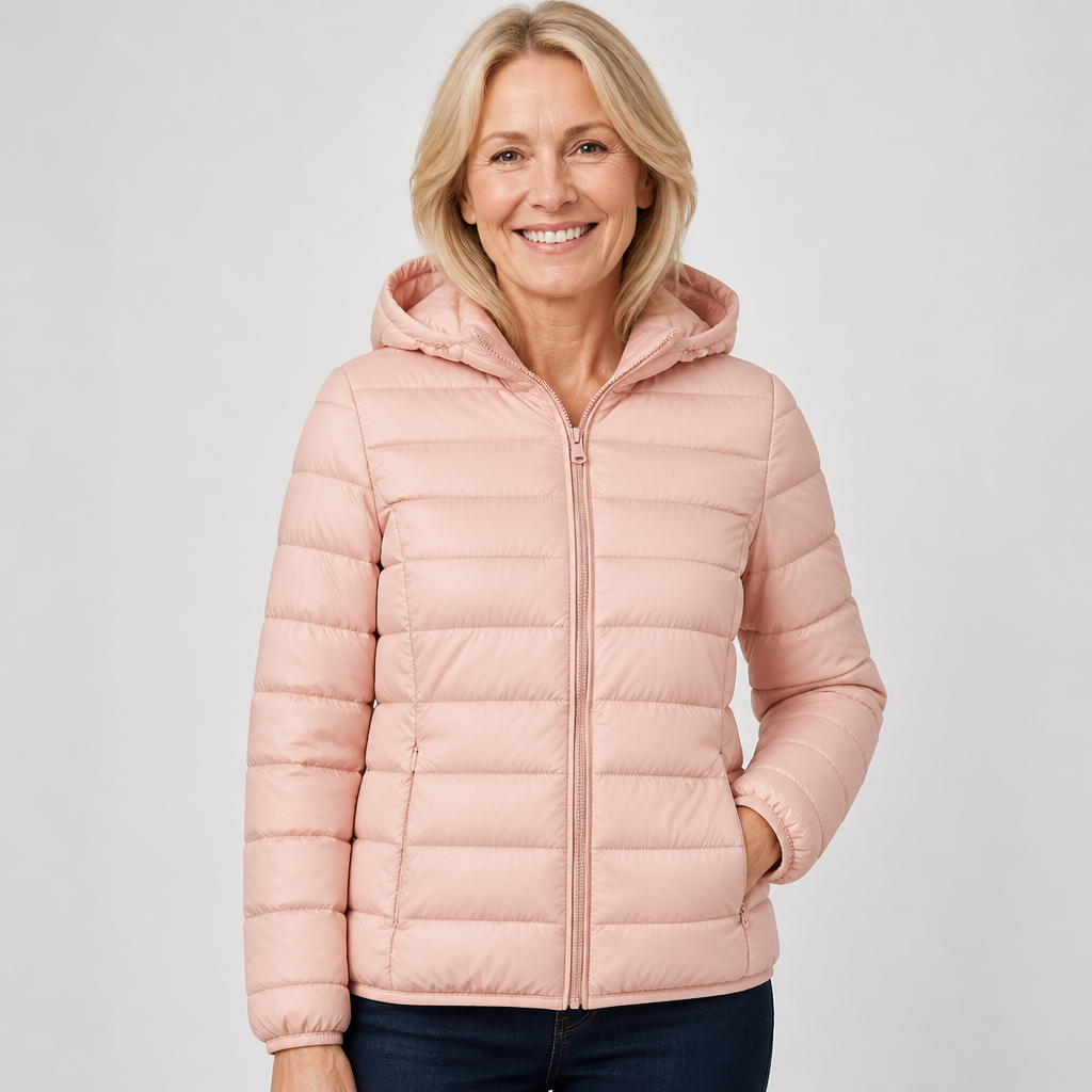 Linda - Light Pink Hooded Puffer Jacket