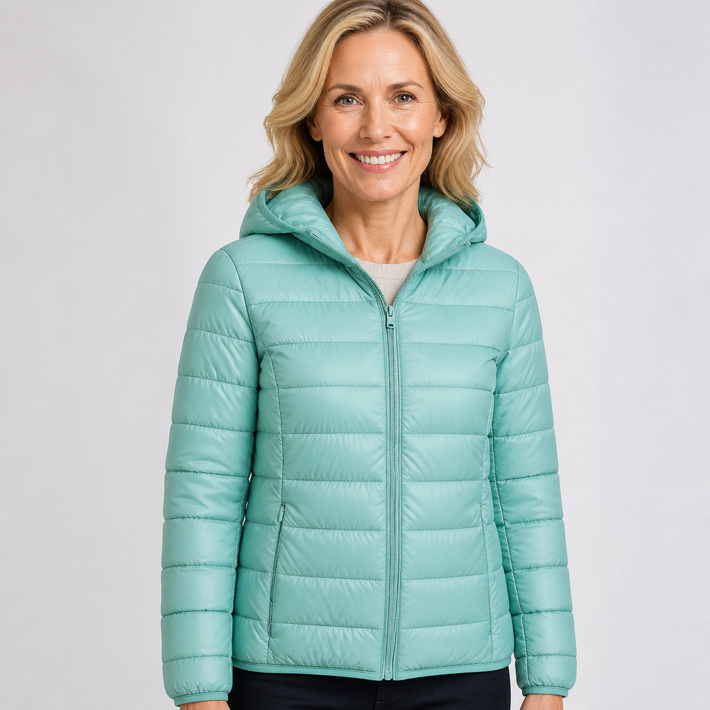 Carol - Mint Green Hooded Puffer Jacket