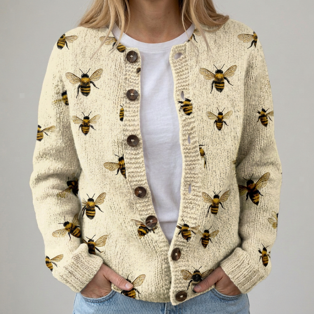 Grainne - Bumblebee Print Cardigan - Product Photo