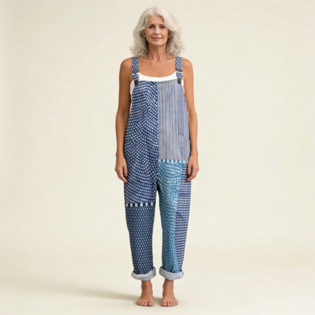 Ciara - Graphic Blue Patchwork Silhouette