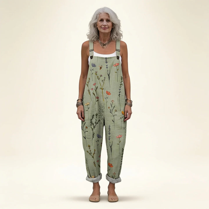 Élise – Flowing Sage Botanical Jumpsuit