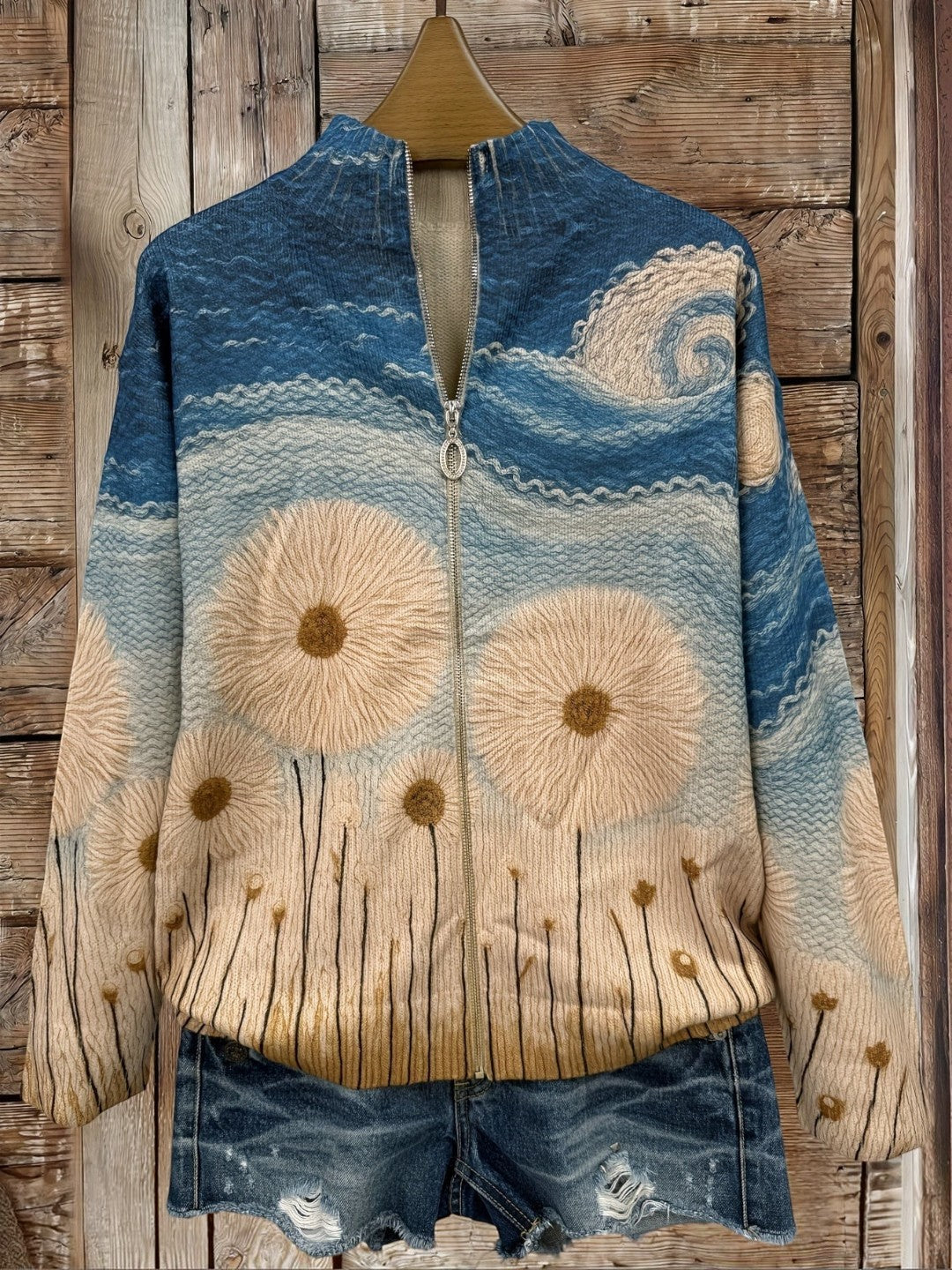 Quinn - Dandelion Meadow Quilted Zip Cardigan - View 5