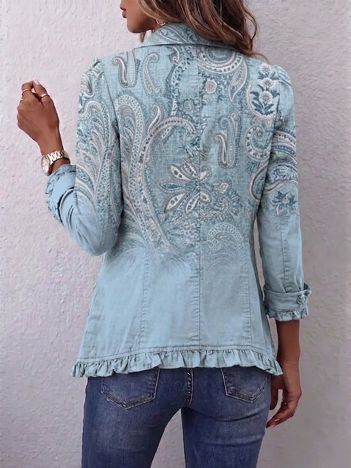 Isabella - Vintage Paisley Print Ruffled Jacket