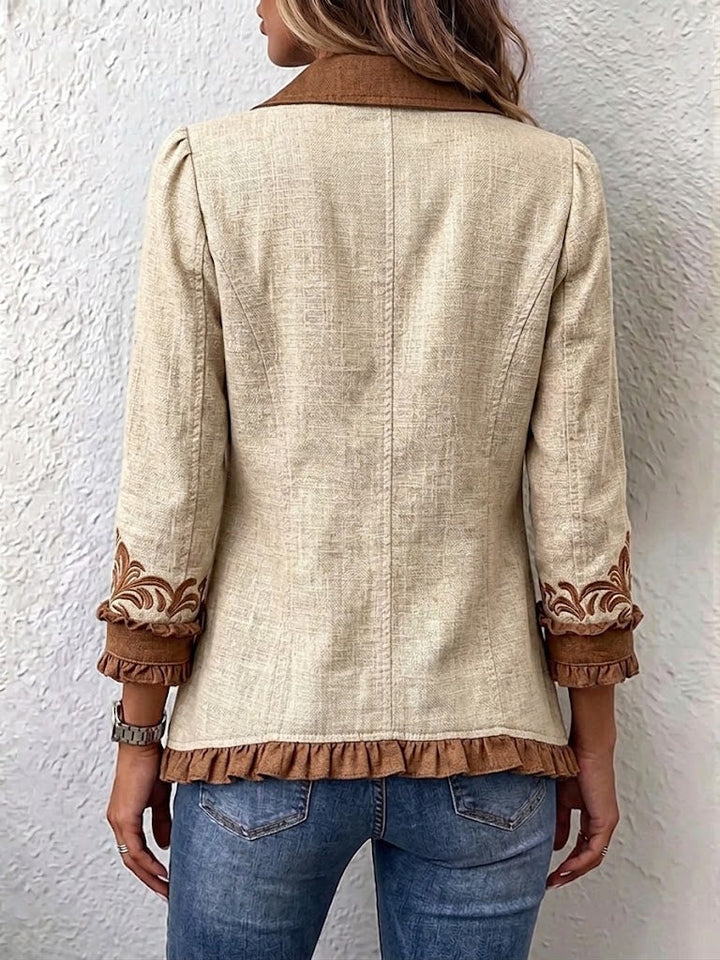 Scarlett - Vintage Bohemian Floral Ruffled Jacket