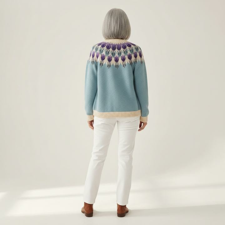 Rosemary - Blossom Print Yoke Cardigan - View 3