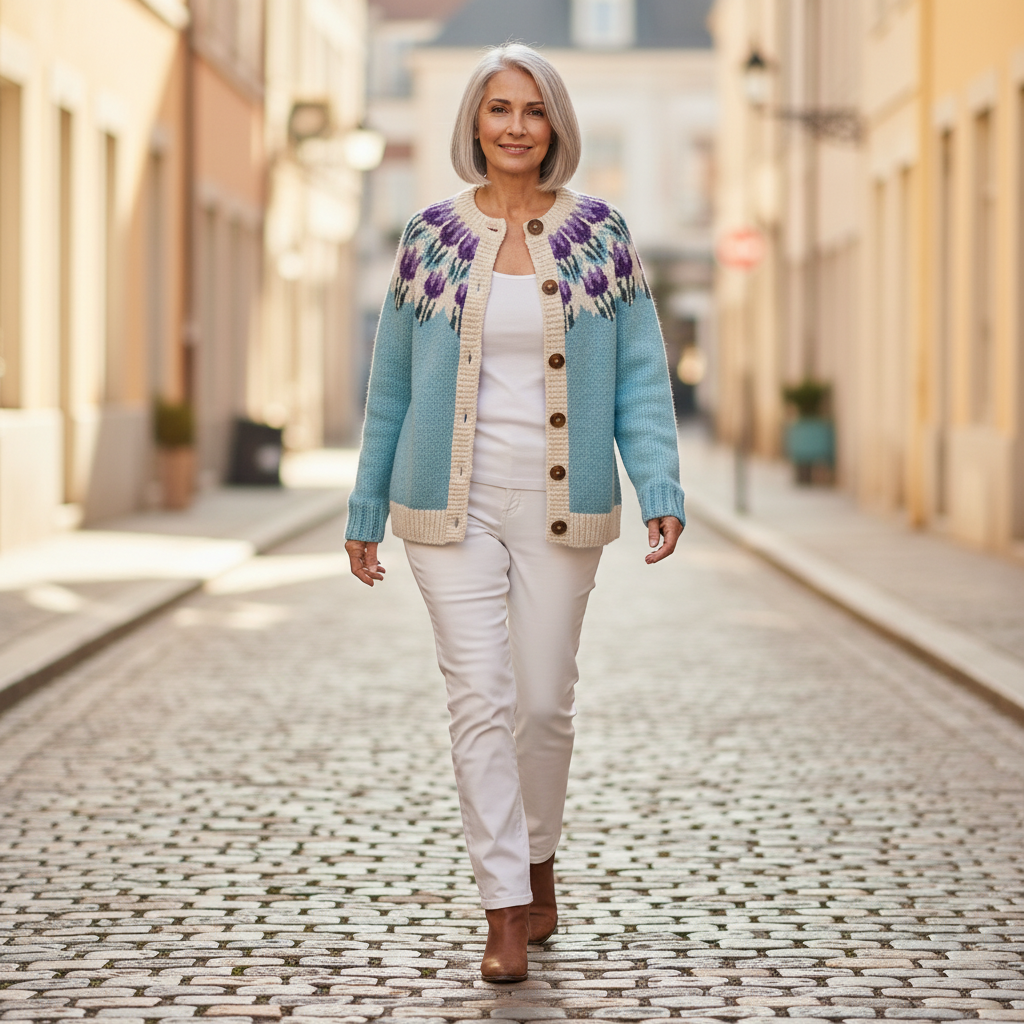 Rosemary - Blossom Print Yoke Cardigan - View 4